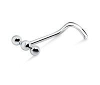 3 Balls Shaped Silver Curved Nose Stud NSKB-48